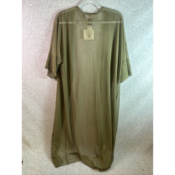 Women’s Polly Esther Size M Olive Green Open Front Sheer Swim Cover Up NWT - Picture 5 of 5